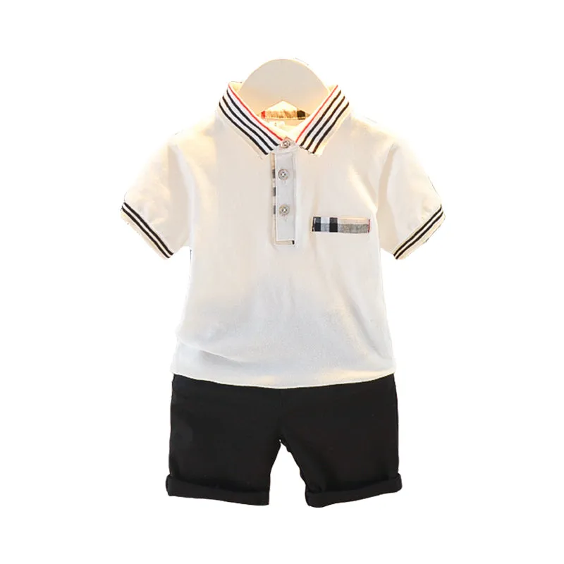 2 Pcs Toddler Boy Casual Set  Polo Shirt & Shorts Wholesale 02145216