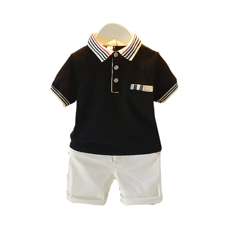 2 Pcs Toddler Boy Casual Set  Polo Shirt & Shorts Wholesale 02145216