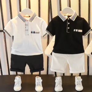 2 Pcs Toddler Boy Casual Set  Polo Shirt & Shorts Wholesale 02145216