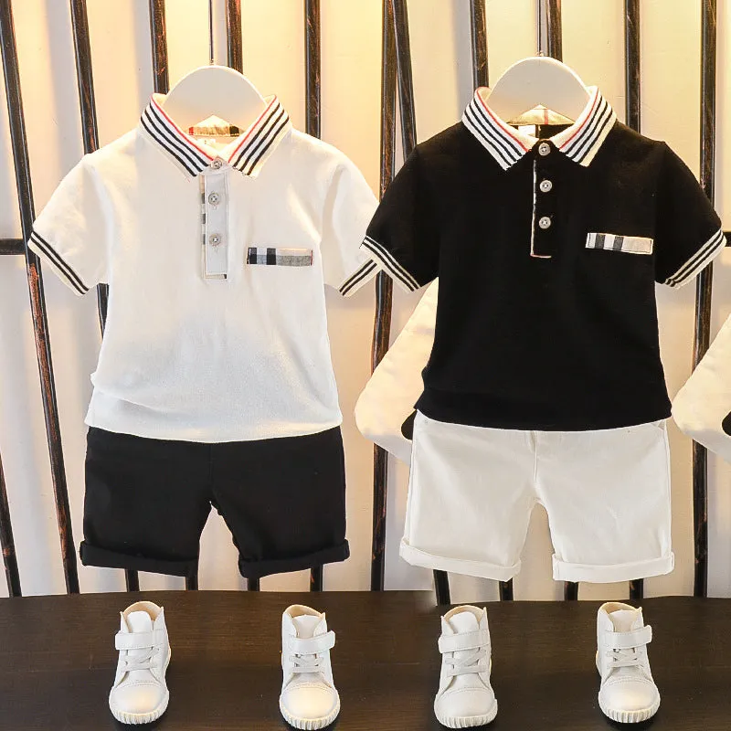 2 Pcs Toddler Boy Casual Set  Polo Shirt & Shorts Wholesale 02145216