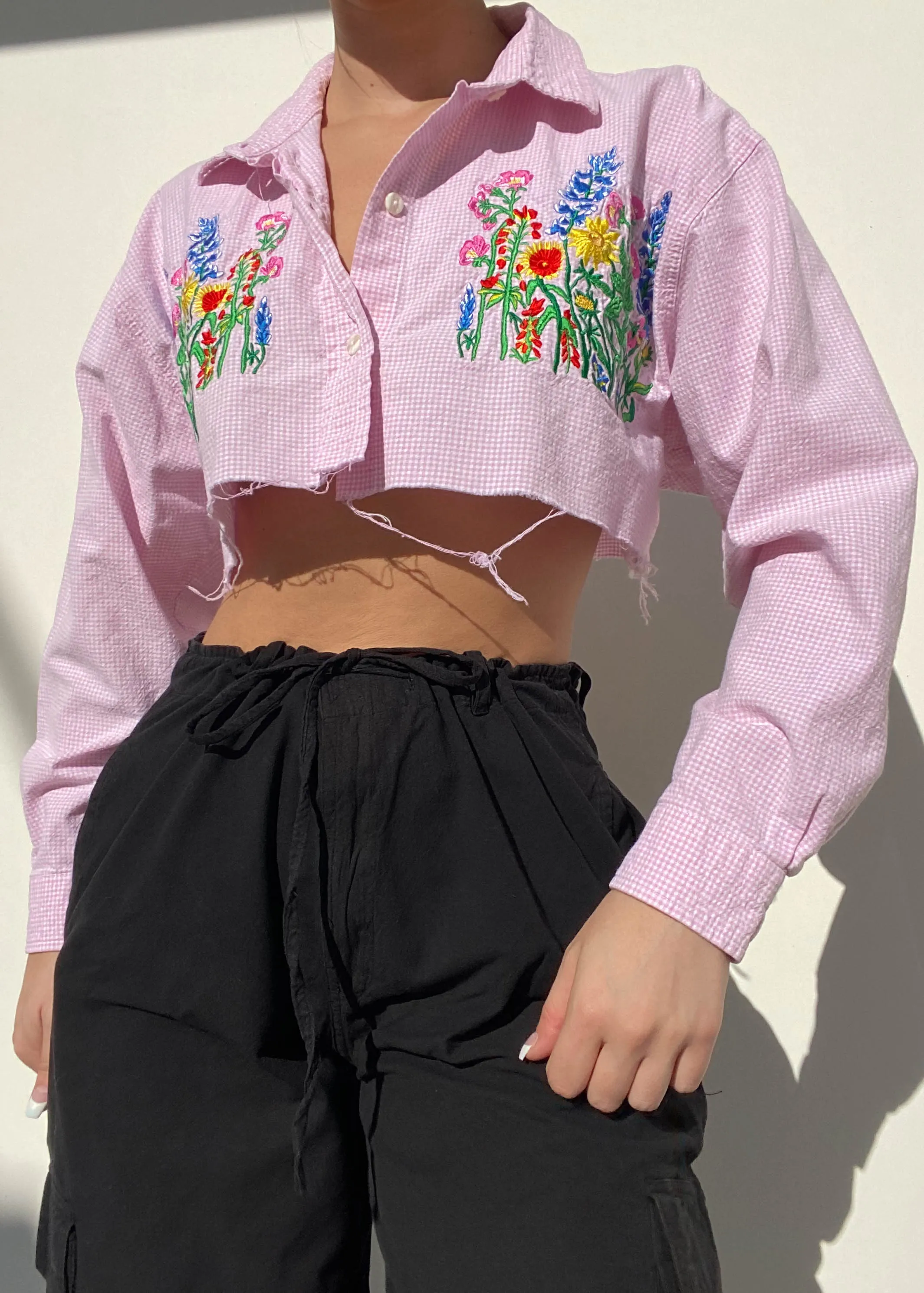 80's Garden Gingham Button-Down (XS)