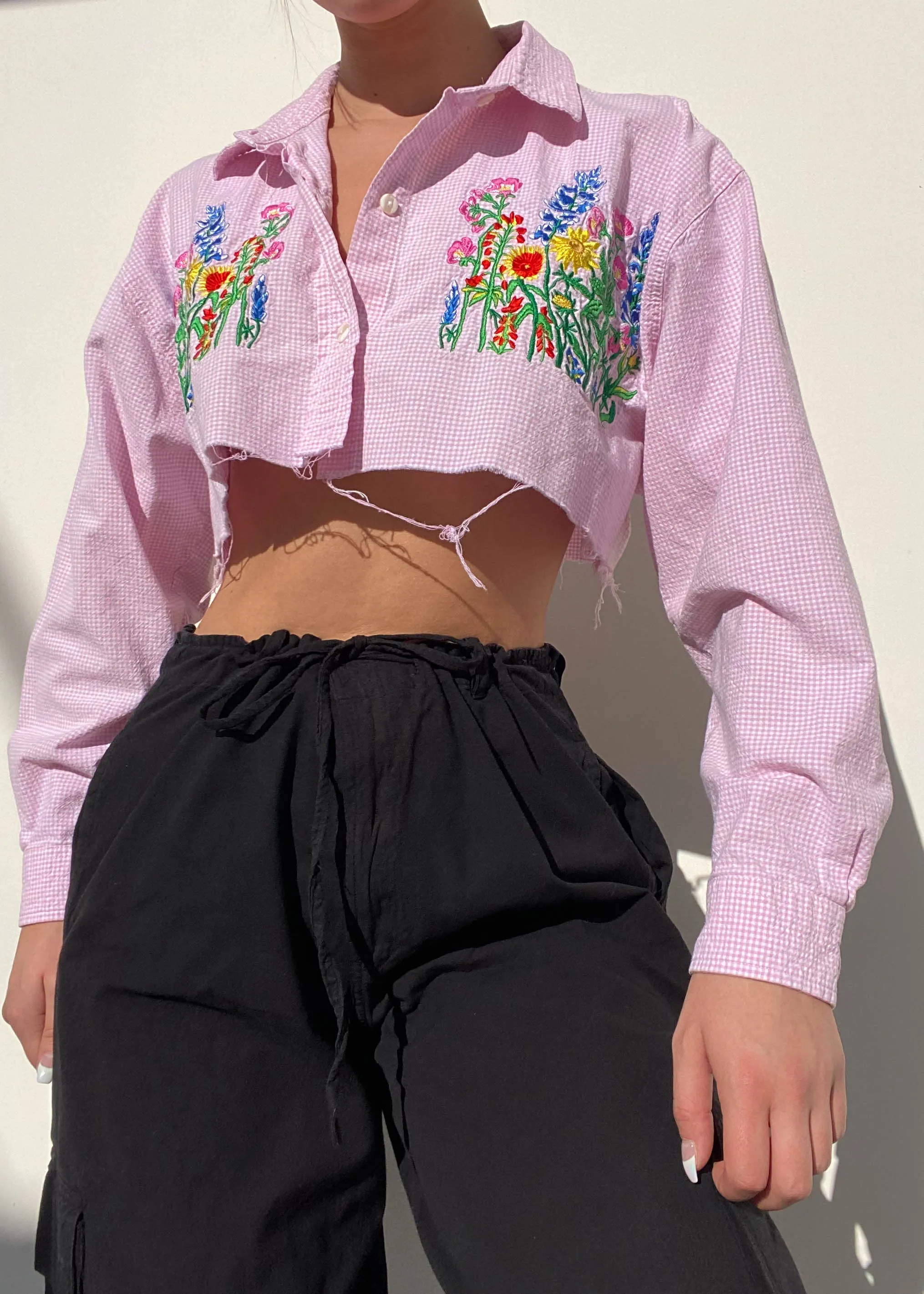 80's Garden Gingham Button-Down (XS)