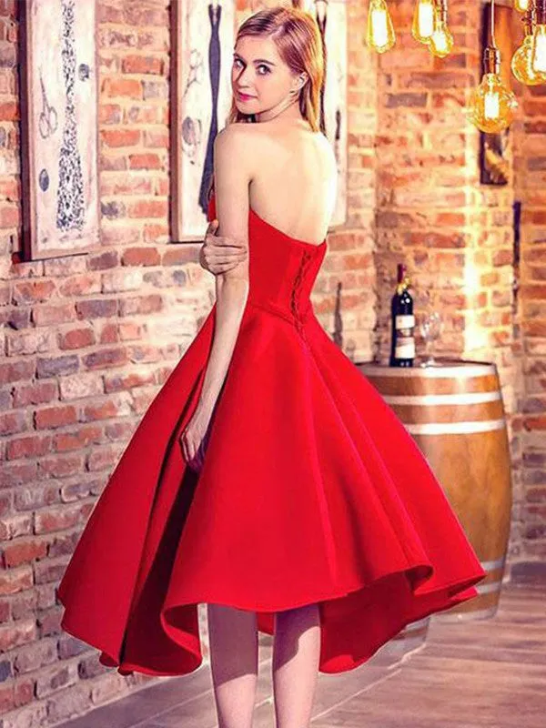 A-Line/Princess Sleeveless Sweetheart Satin Short/Mini Dresses