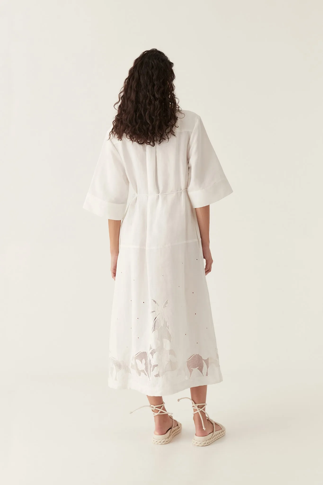 Agua Embroidered Shirt Dress
