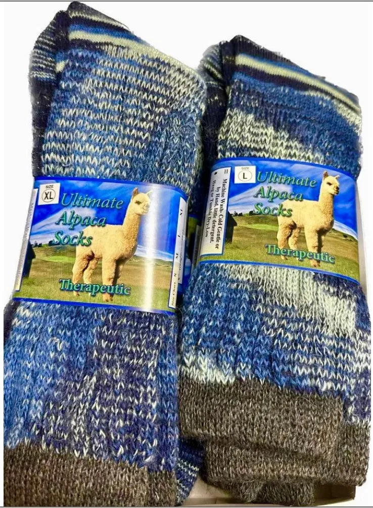 Alpaca Socks - Therapeutic Non-Binding Multi-Color and Solid-Color S M L XL and now XXL (grey/black only)