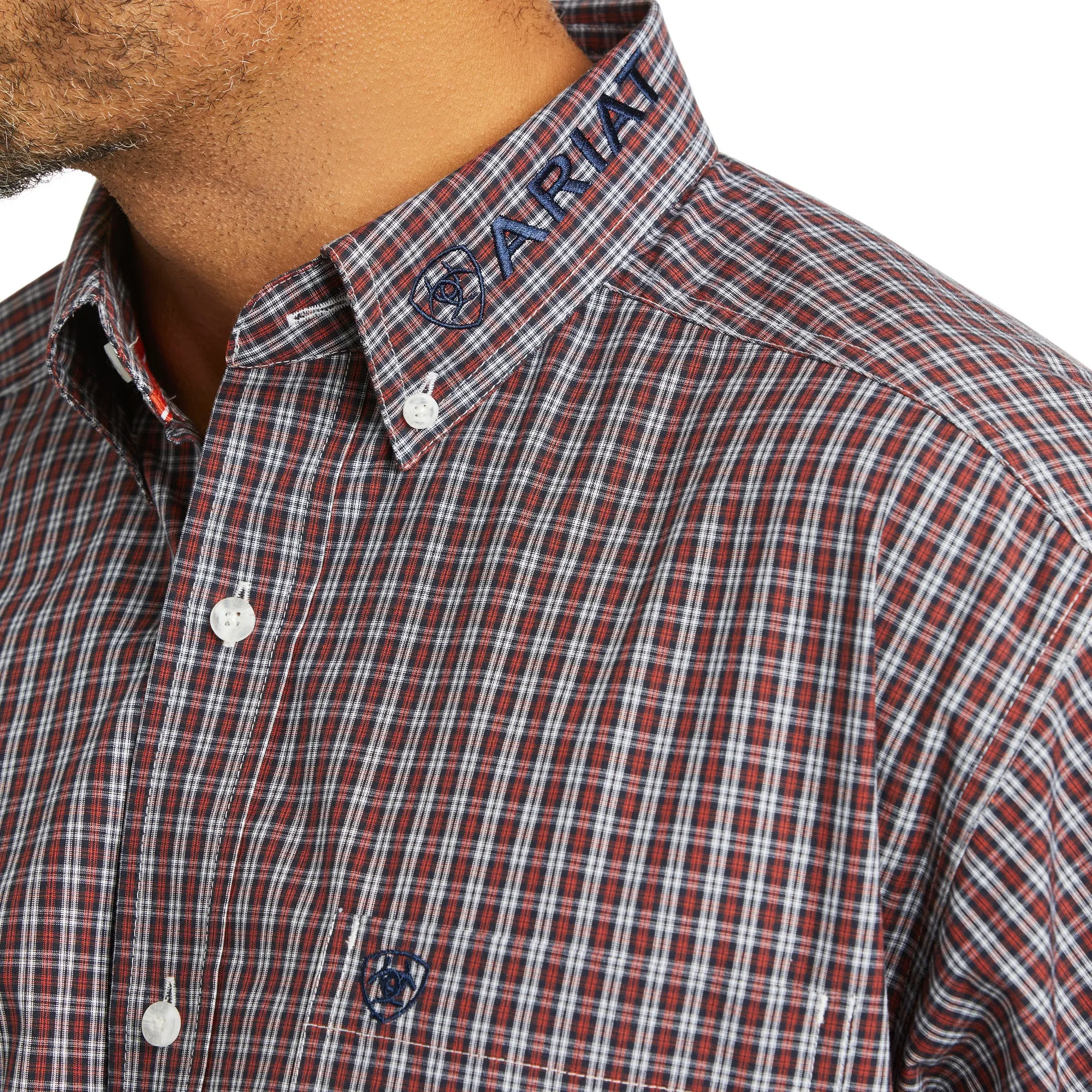 Ariat® Men's Pro Series Team Long Sleeve Red Button Up Shirt 10037063