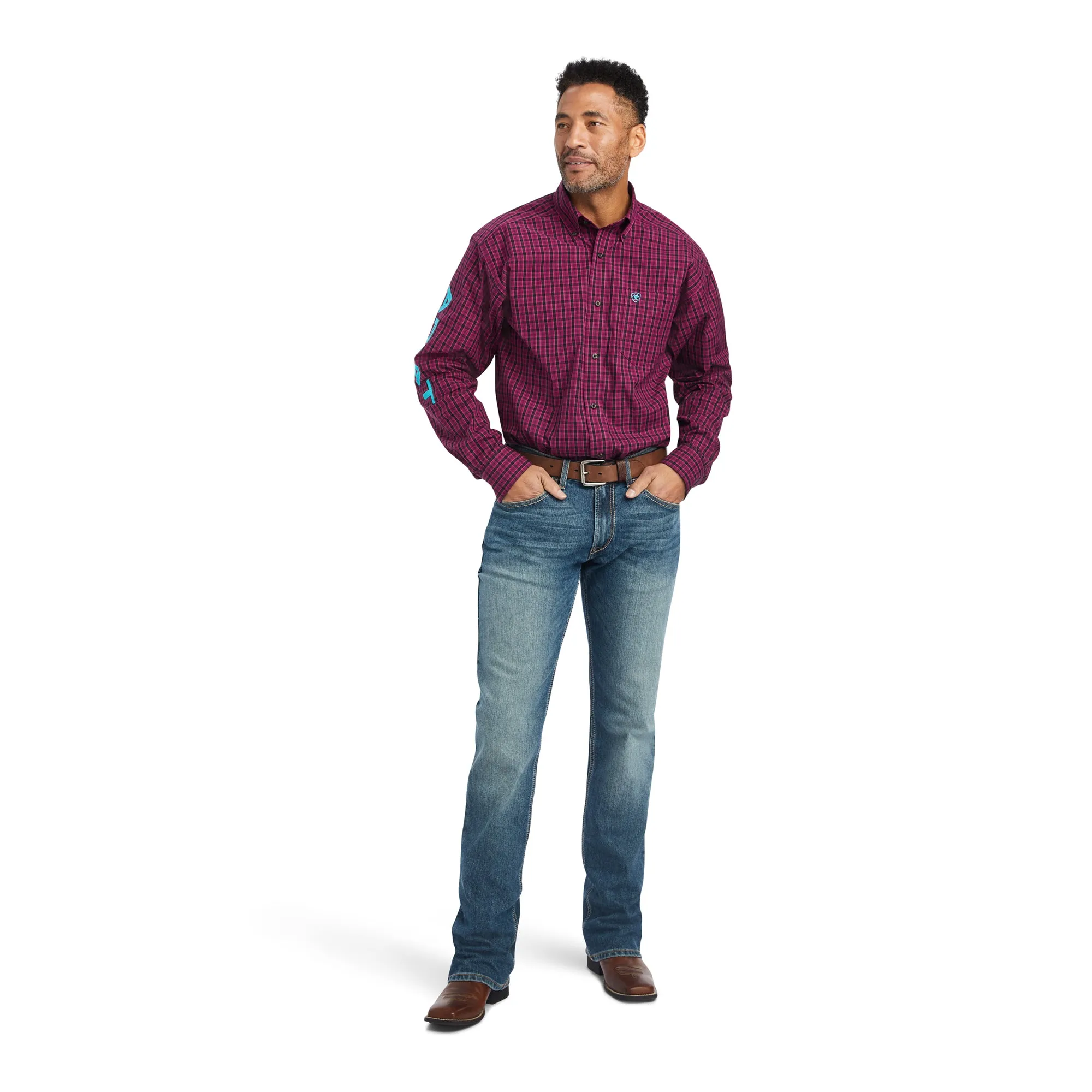 Ariat® Men's Pro Team Copper Beet Red Button Down Shirt 10042355