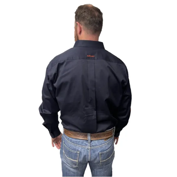 Ariat® Men's Team Logo Service Navy Twill Long Sleeve Shirt 10037392