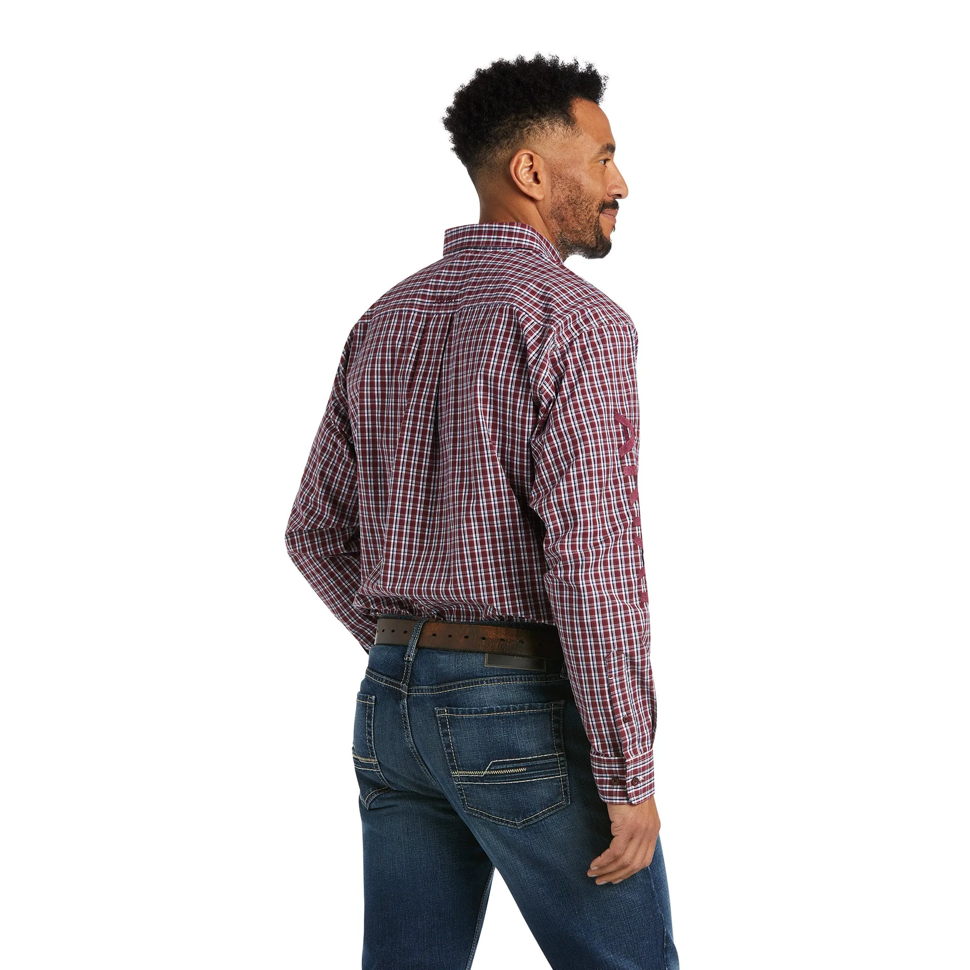 Ariat Men's Team Waylen Pomegranate Button Down Shirt 10038082