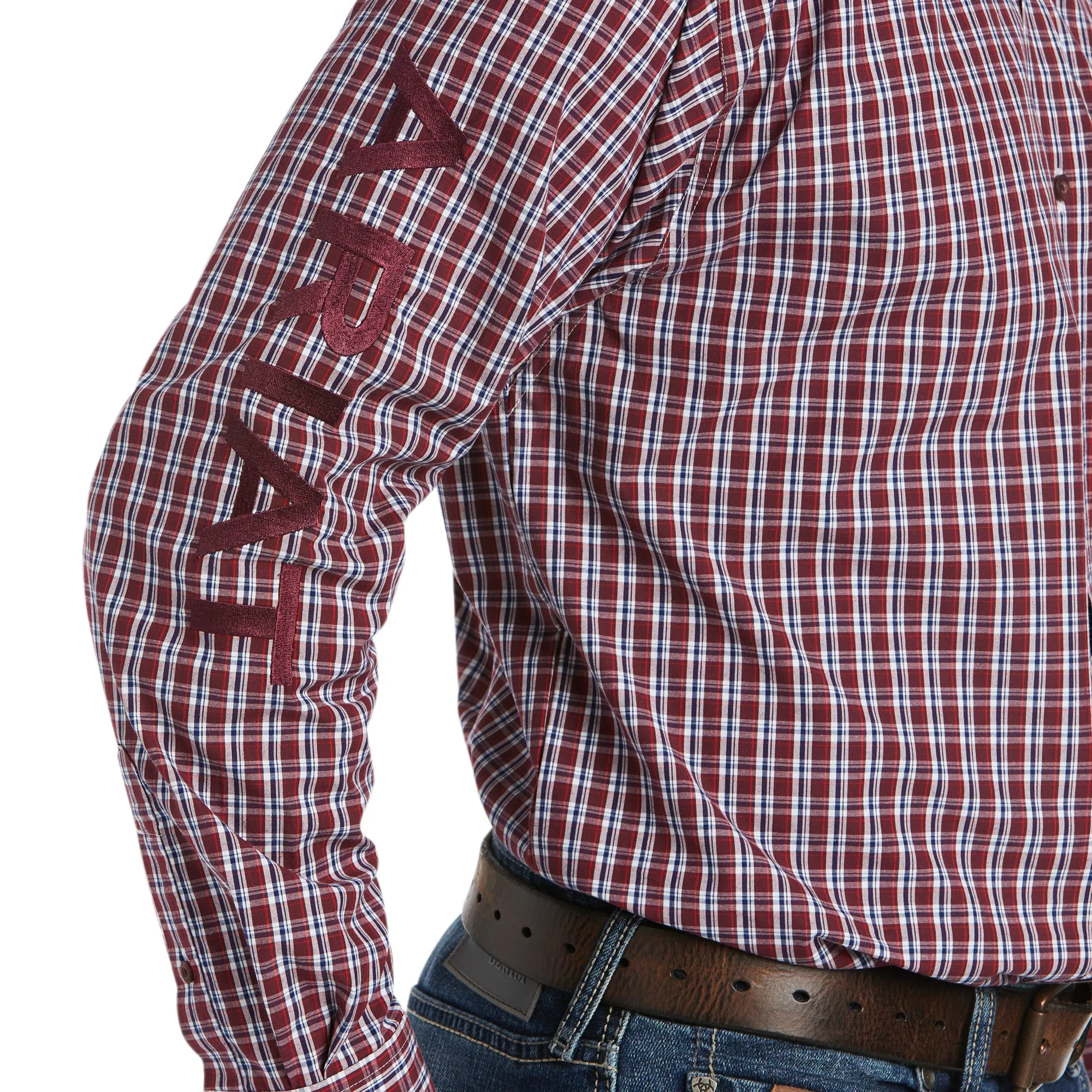 Ariat Men's Team Waylen Pomegranate Button Down Shirt 10038082