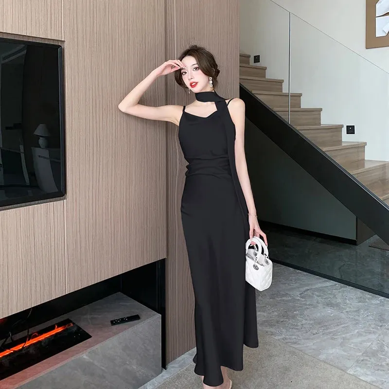 Backless Satin Midi Dresses Prom Gown Bridesmaid