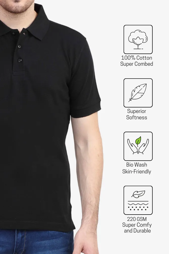 Black Polo T-shirt for men