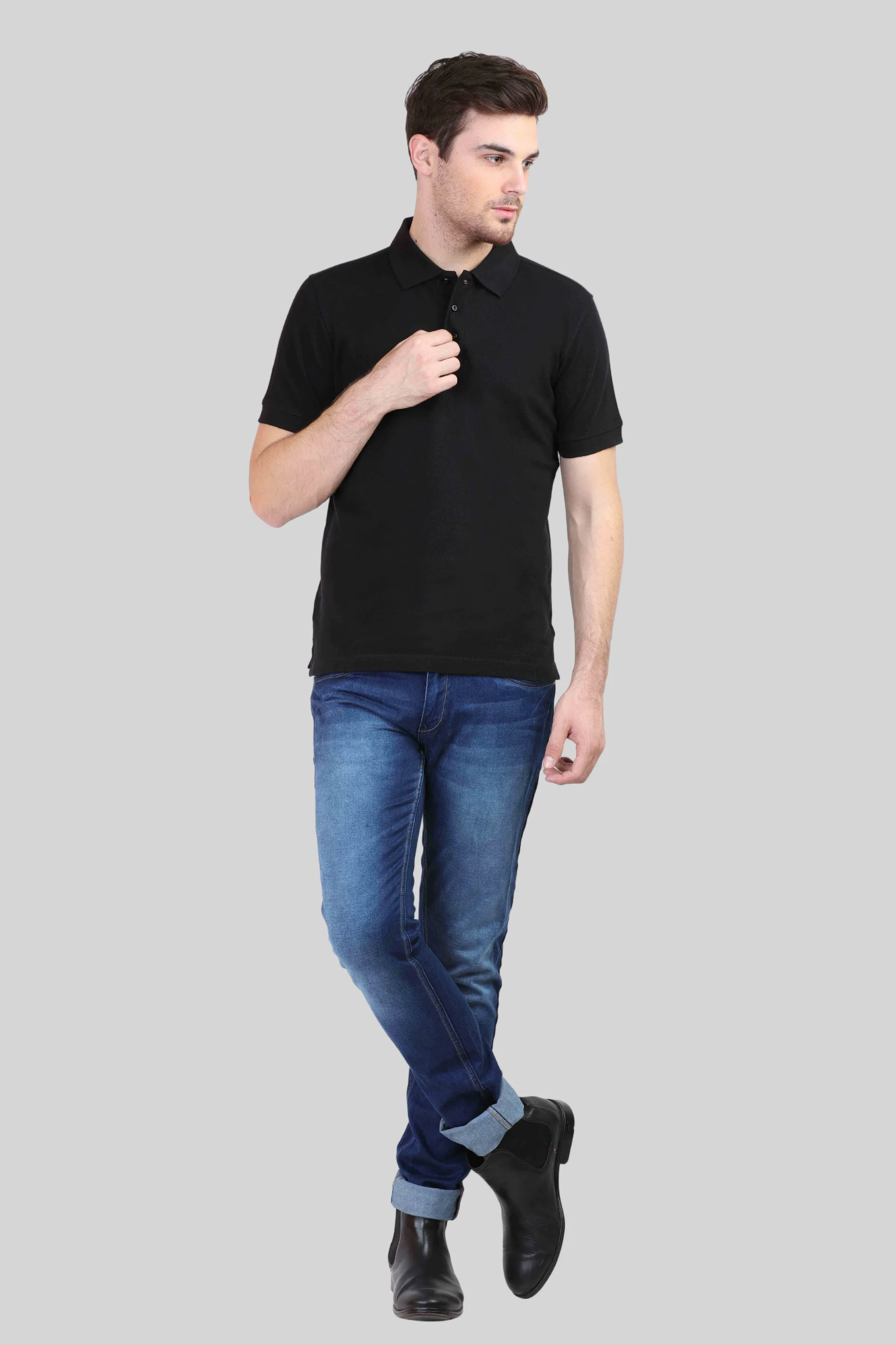 Black Polo T-shirt for men