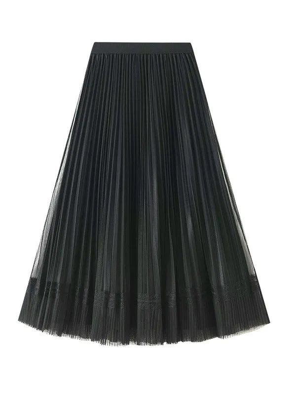 Both Sides Wear Long Pleated Skirts