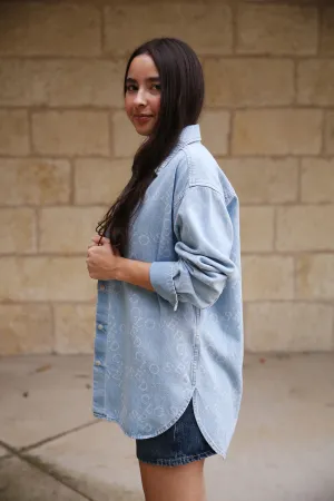 Boxy CLOSED Logo Denim Shirt