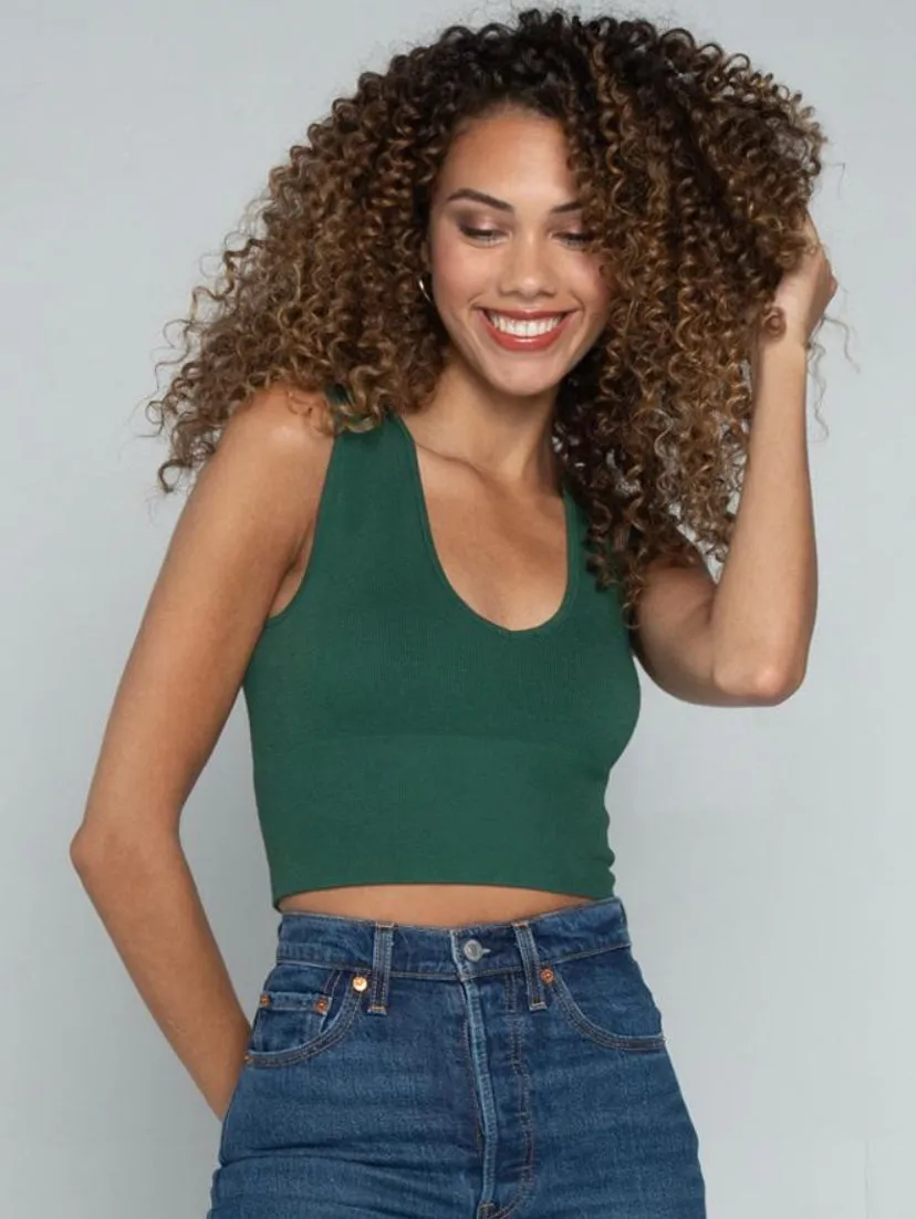 C'EST MOI BAMBOO DEEP V NECK RIB BRALETTE
