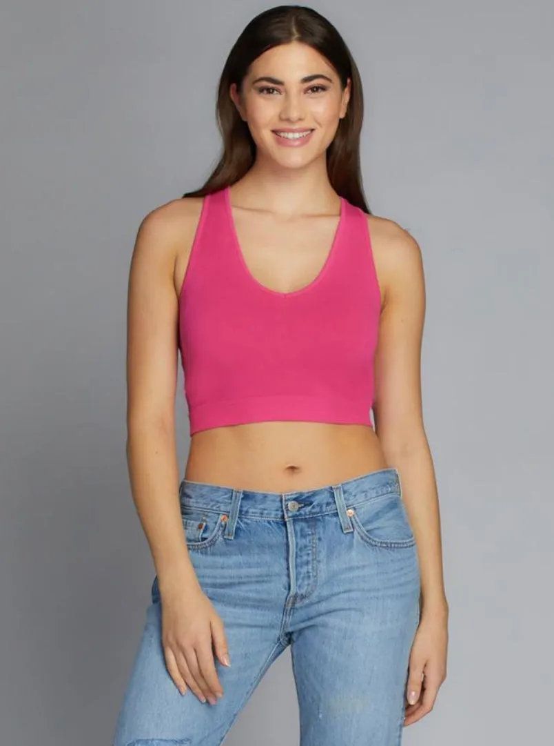 C'EST MOI BAMBOO DEEP V NECK RIB BRALETTE