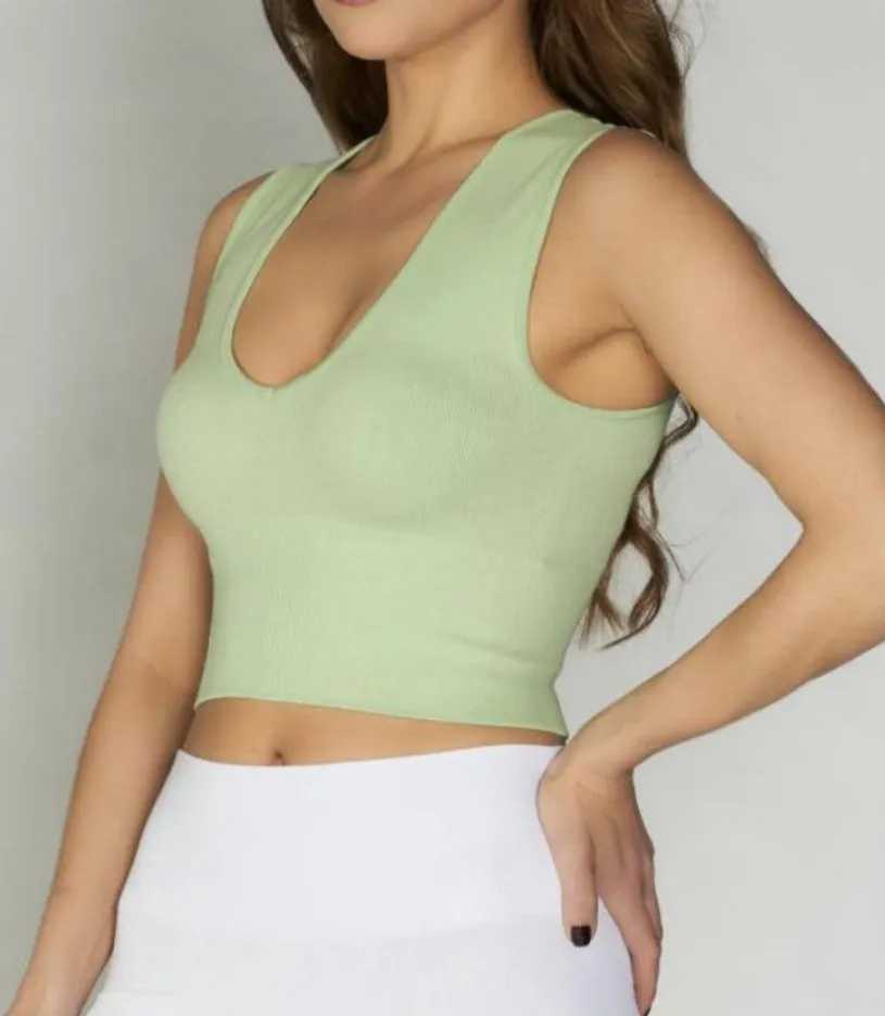 C'EST MOI BAMBOO DEEP V NECK RIB BRALETTE