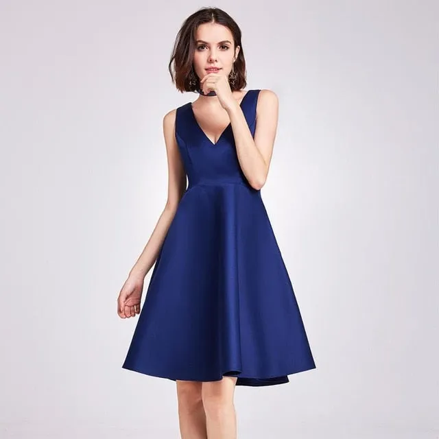 Cocktail Dresses Ever Pretty Sleeveless High Low Above Knee Asymmetrical Hem Round Neck Cocktail Wedding Party Dresses
