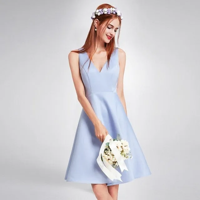 Cocktail Dresses Ever Pretty Sleeveless High Low Above Knee Asymmetrical Hem Round Neck Cocktail Wedding Party Dresses