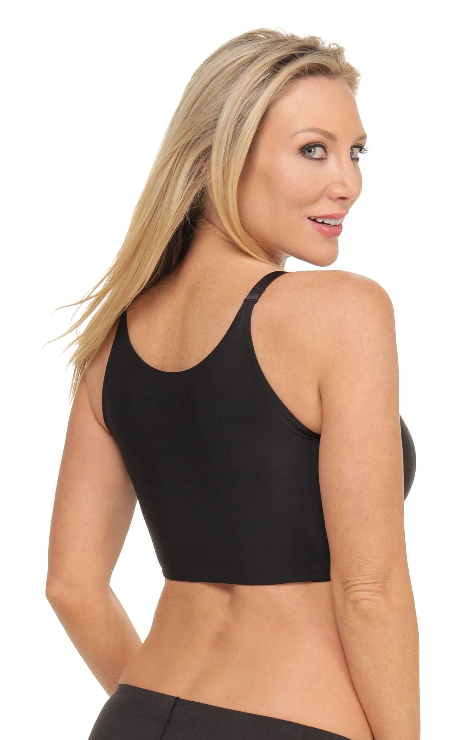 Comfeez Short Wirefree Scoop-Neck Bralette with Hidden Bra Pockets
