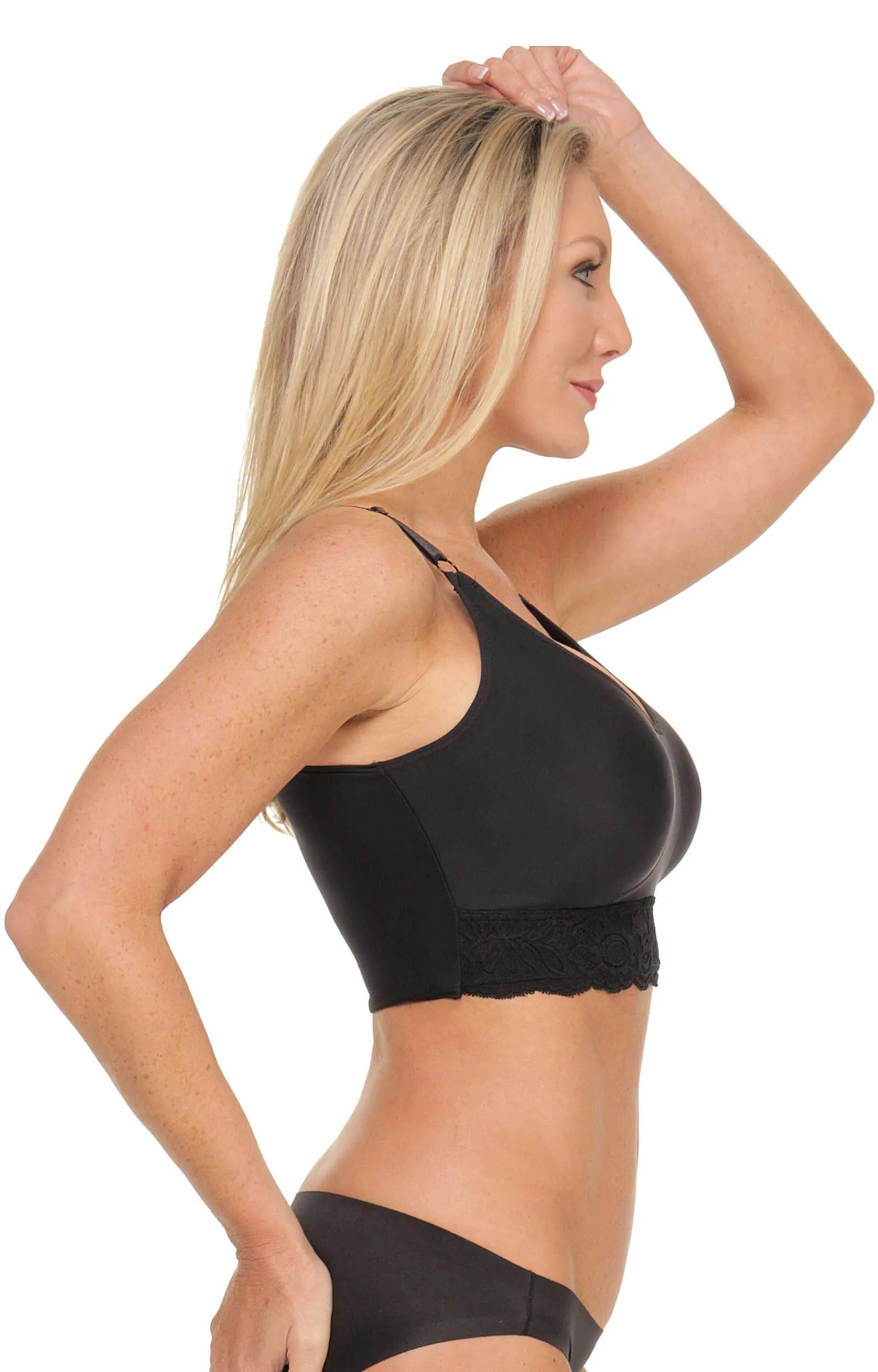 Comfeez Short Wirefree Scoop-Neck Bralette with Hidden Bra Pockets