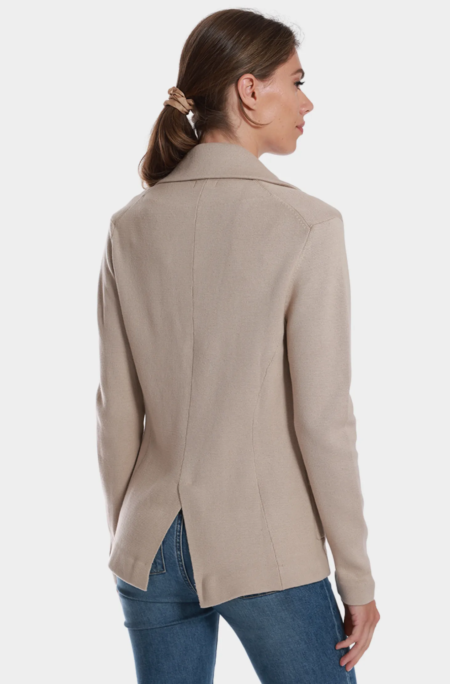 Cotton Blend Fitted Blazer