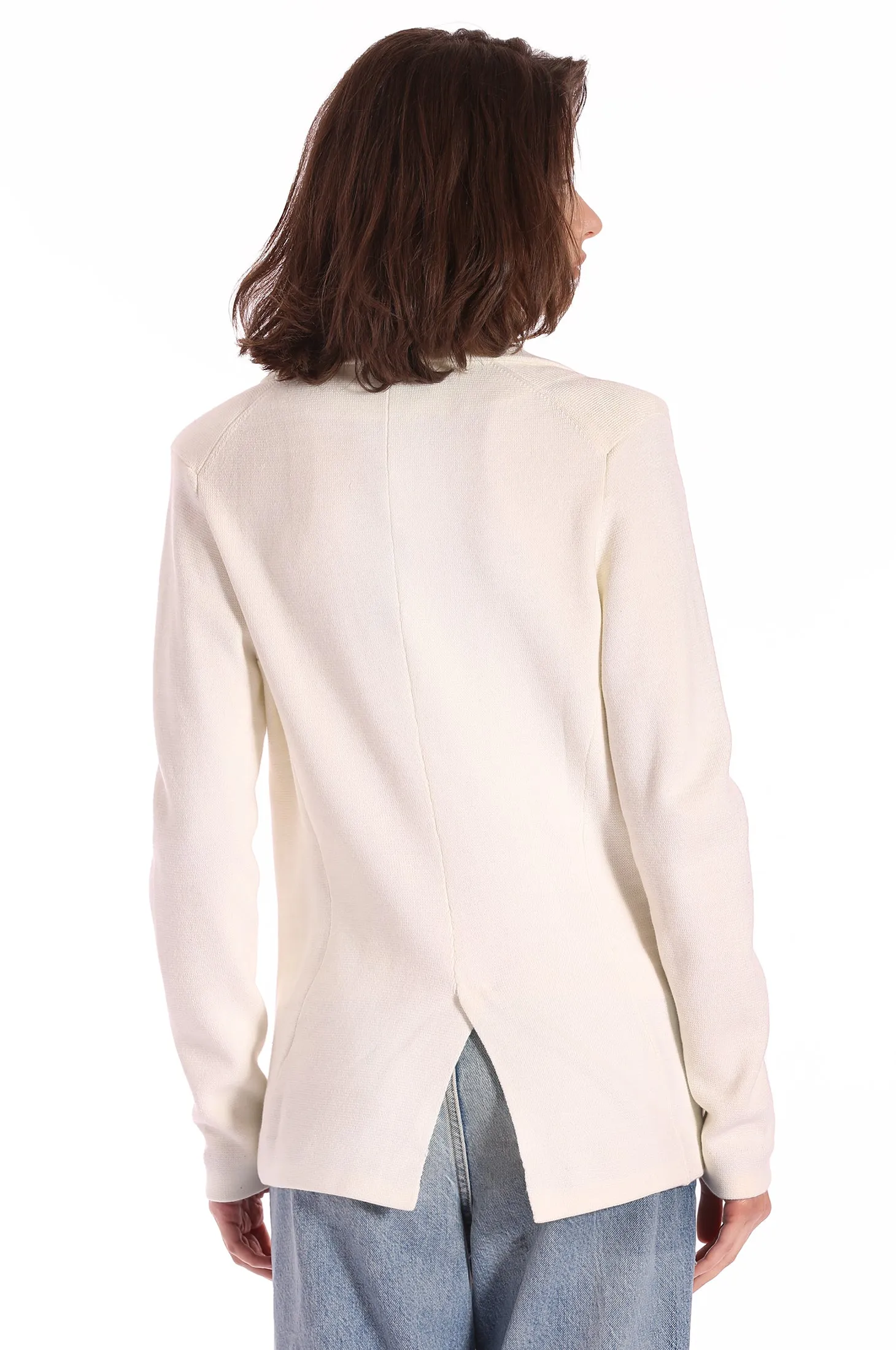 Cotton Blend Fitted Blazer