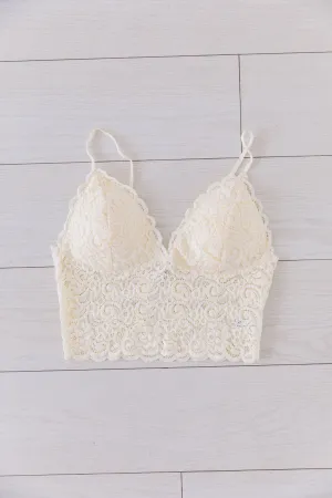 Cropped Lace Camisole In Ivory