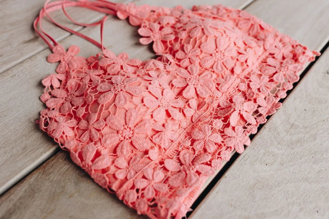 Daisy Delight Bralette In Coral