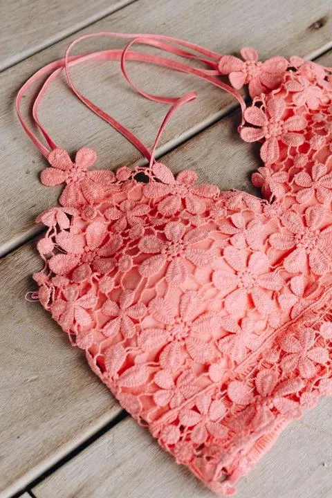 Daisy Delight Bralette In Coral