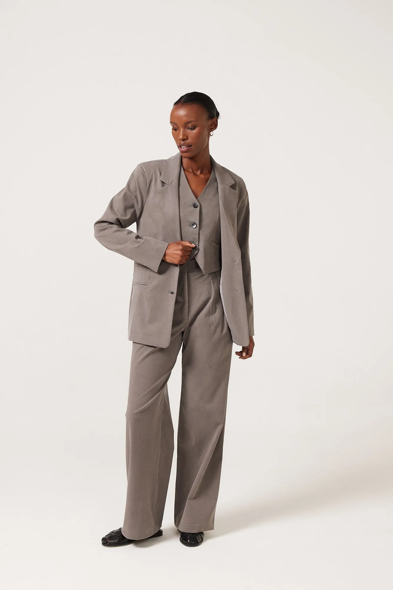 Delia Tailored Blazer - Varsity Grey