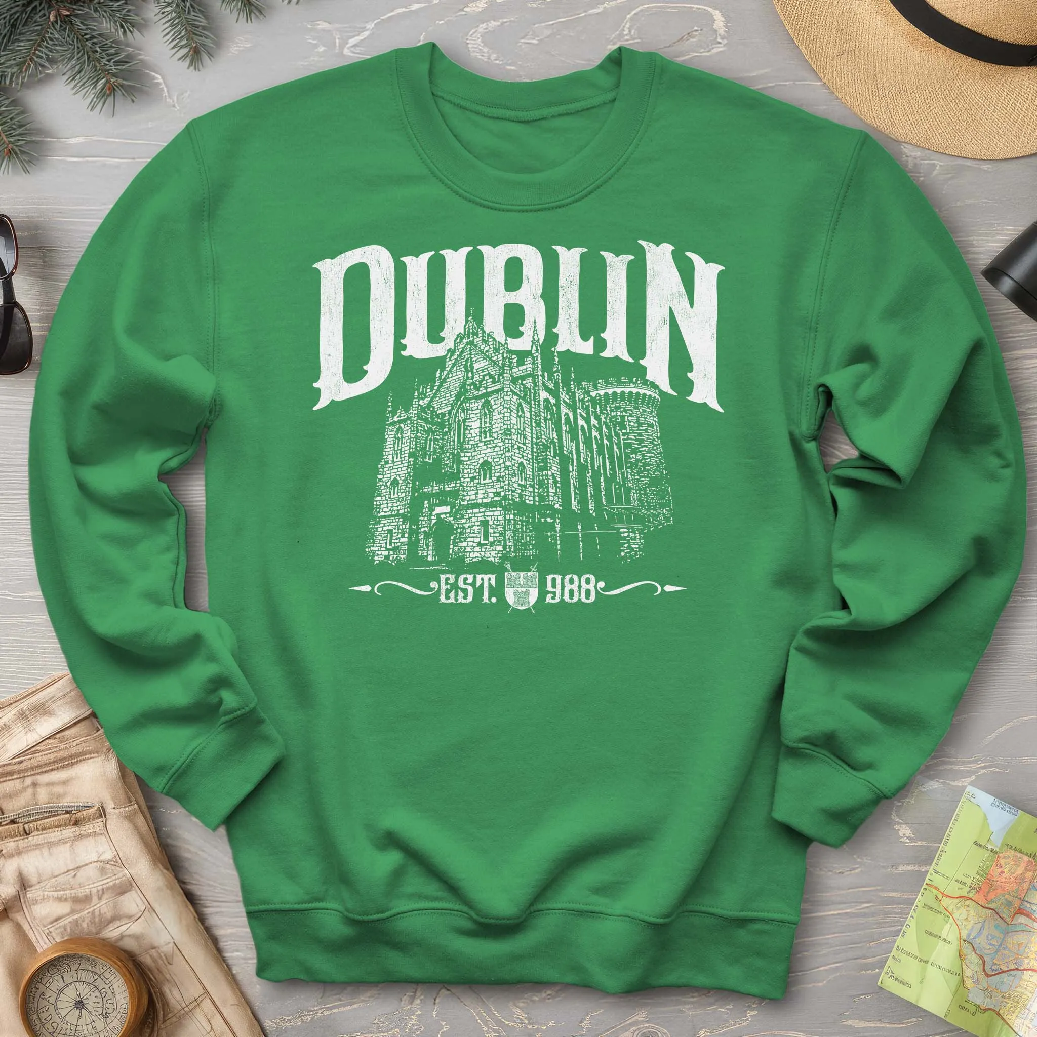Dublin Ireland Castle Crewneck Sweatshirt