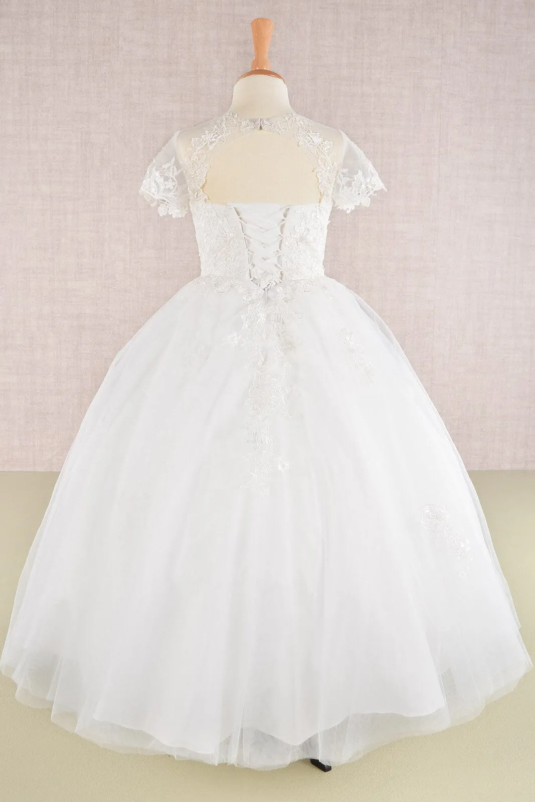 Embroidered Girls Short Sleeve Gown by Elizabeth K GK113
