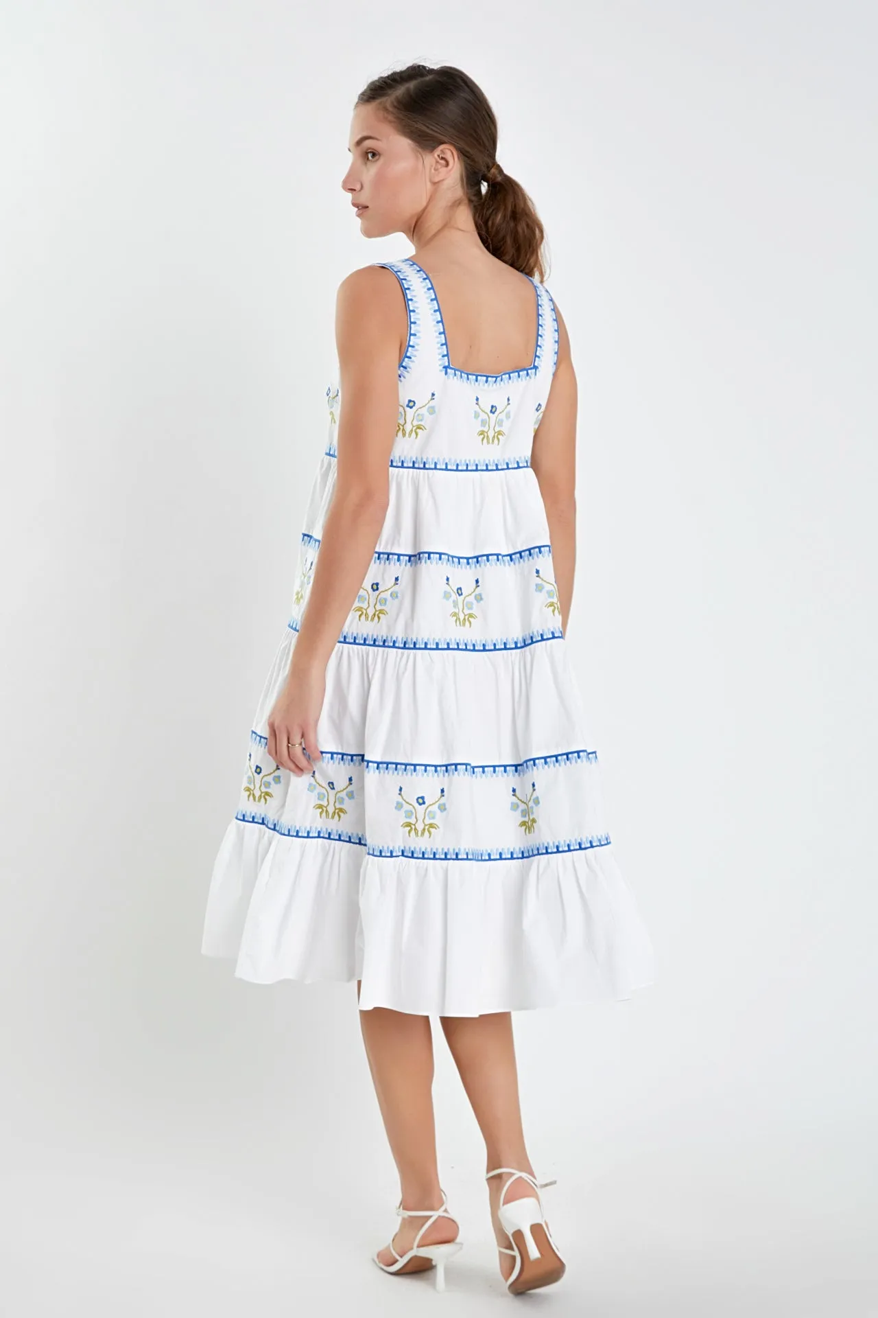 Embroidered Midi Dress