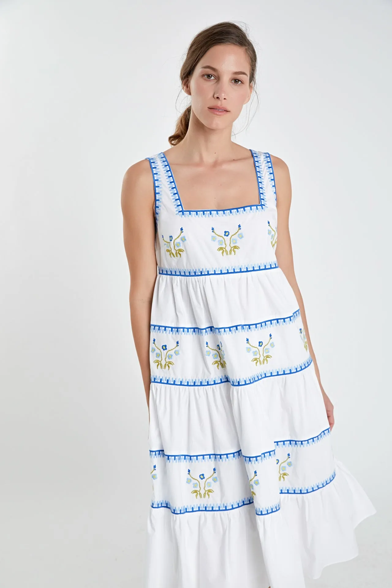Embroidered Midi Dress