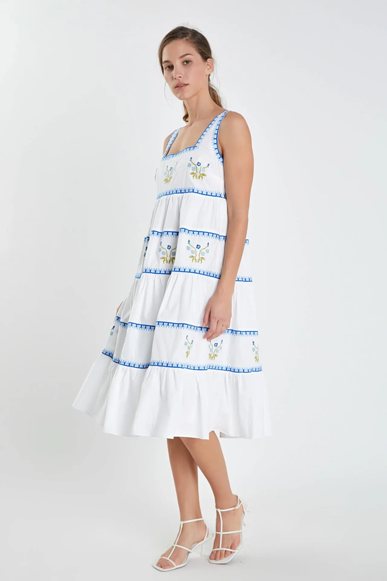 Embroidered Midi Dress