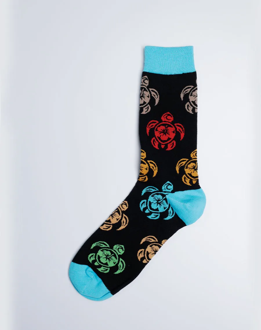 Family Tribal Turtle Tropical Matching Crew Socks | 3-Pair Bundle