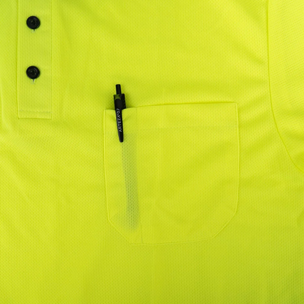 First Class Two Tone Long Sleeve Polo Shirt with Reflective Stripes