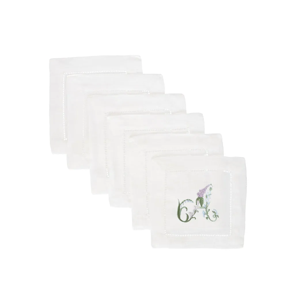 Floral Alphabet Cocktail Napkins