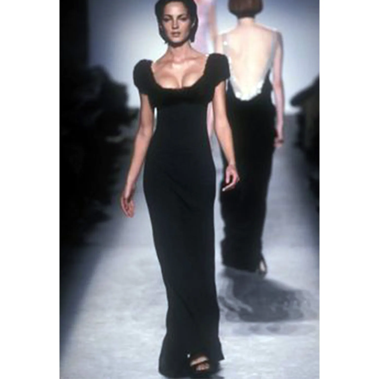 F/W 1997 Isaac Mizrahi Tiny LabelEvening Gown w Mink Fur Bodice