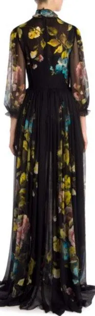 Georgette Floral Print Gown