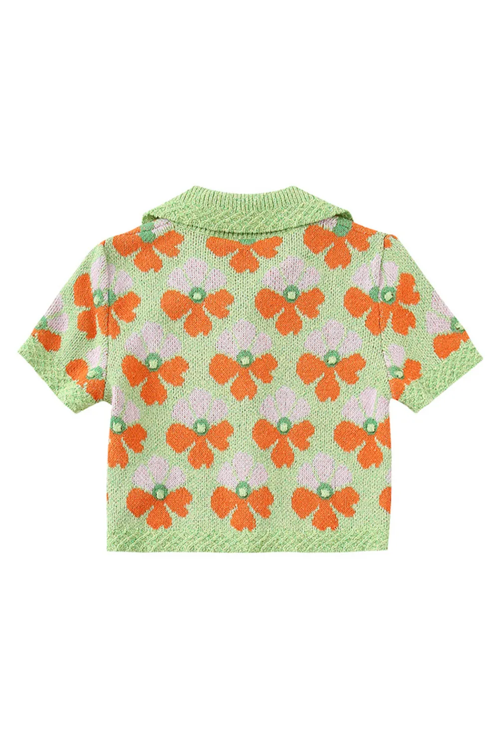 'Gloria' Floral Knitted Polo shirt & Skirt