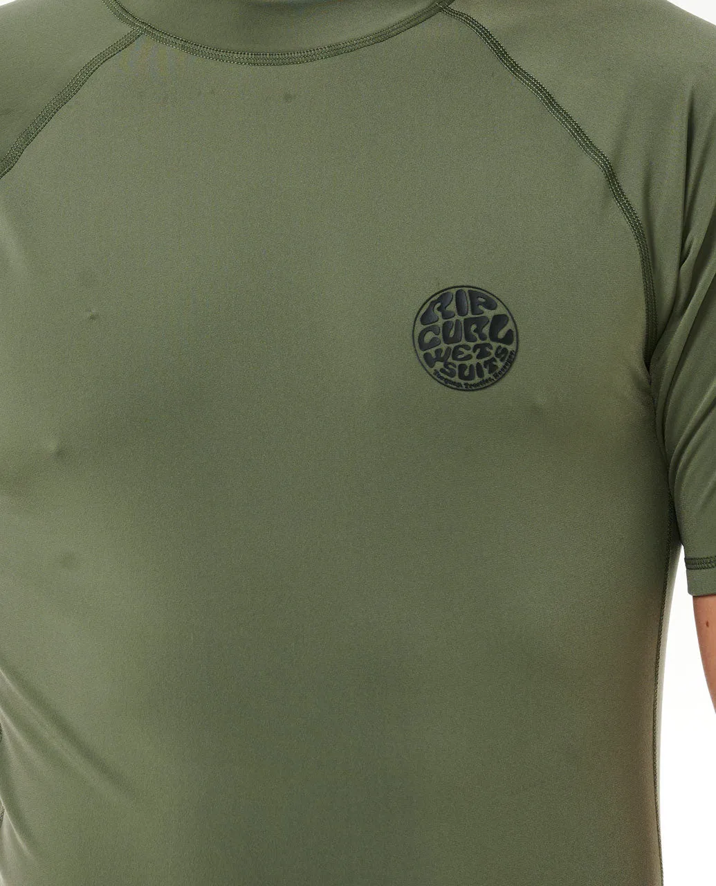 Icons UPF50  Brushed Short Sleeve Rash Vest - Dark Olive