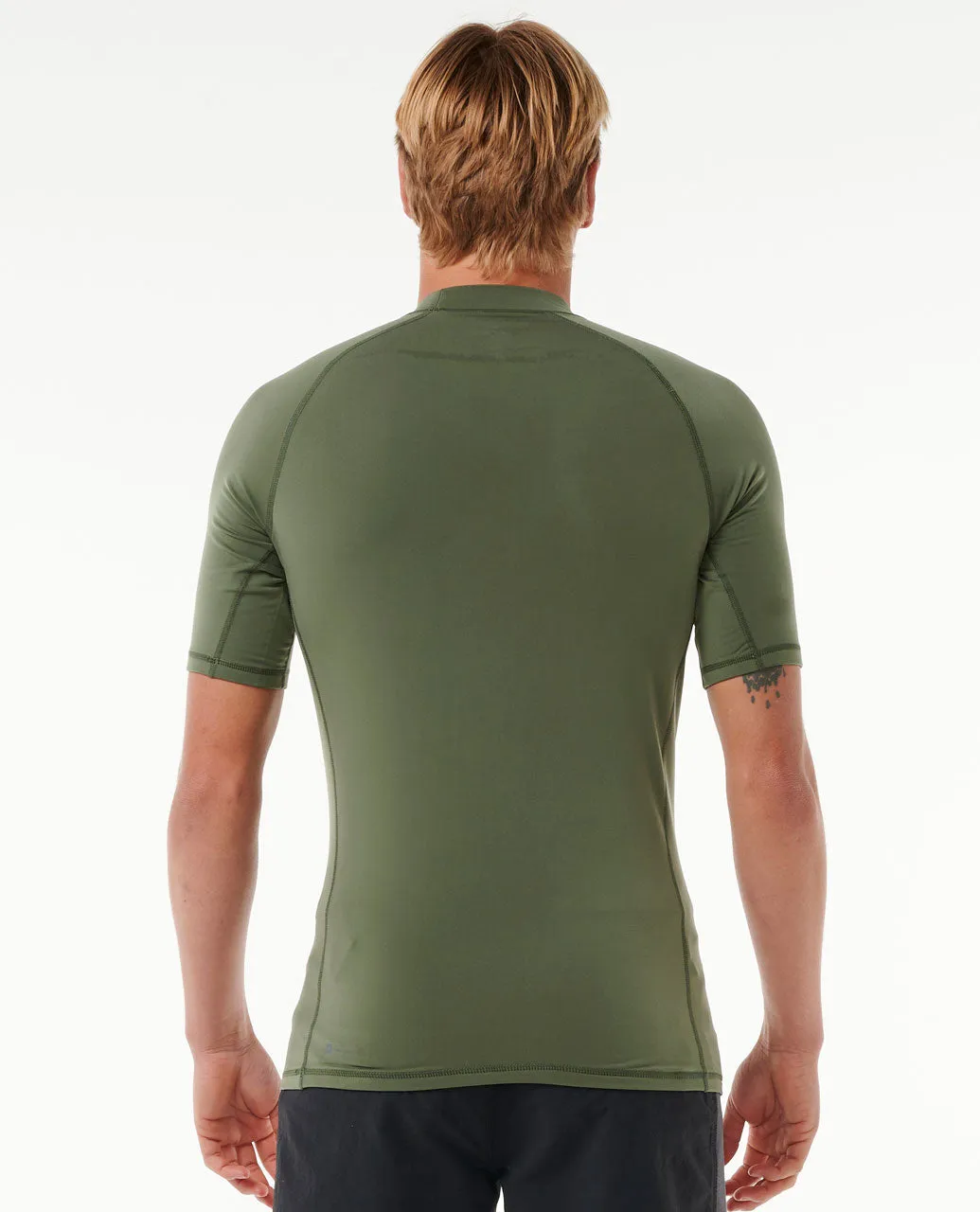 Icons UPF50  Brushed Short Sleeve Rash Vest - Dark Olive