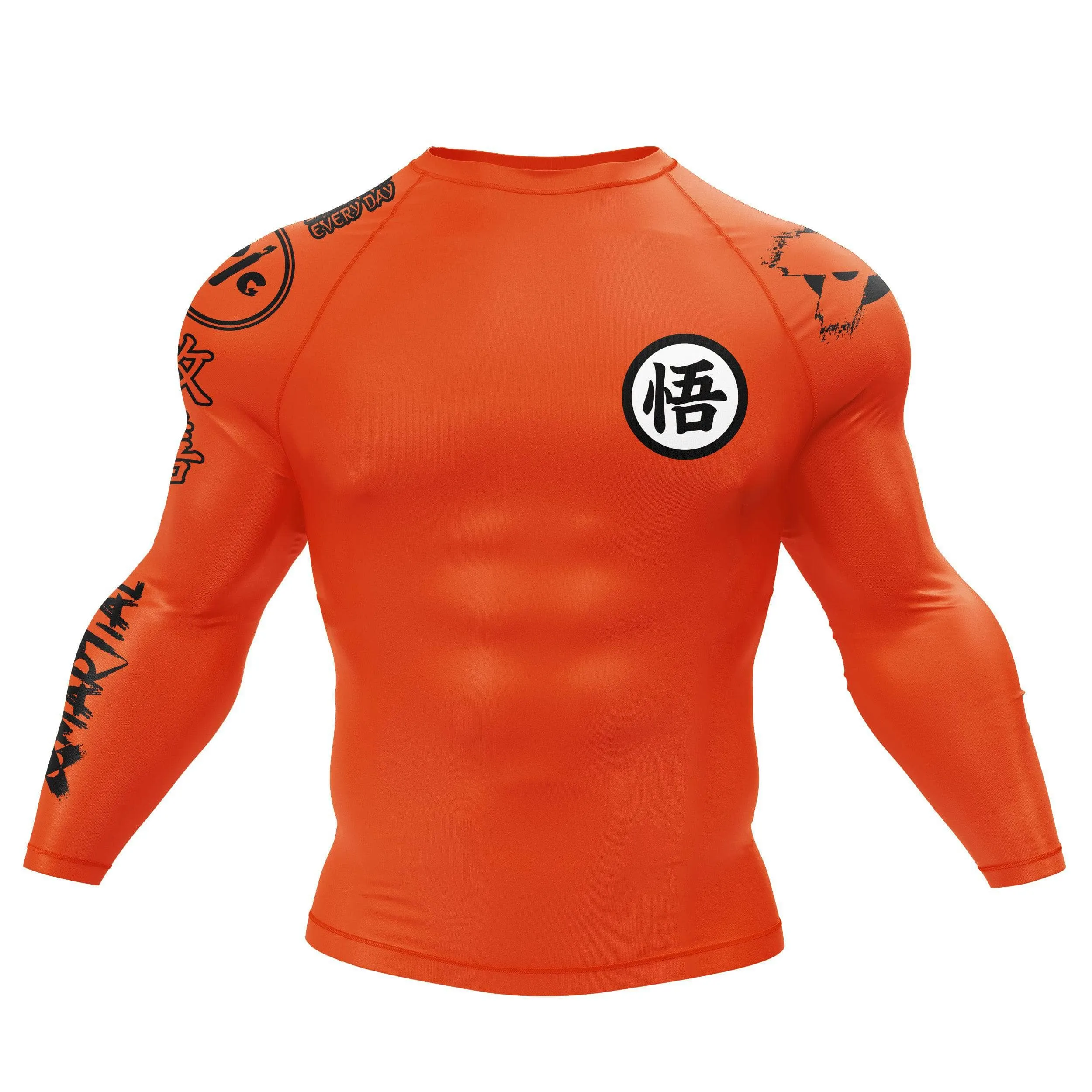 Kanji Orange BJJ Rash Guard