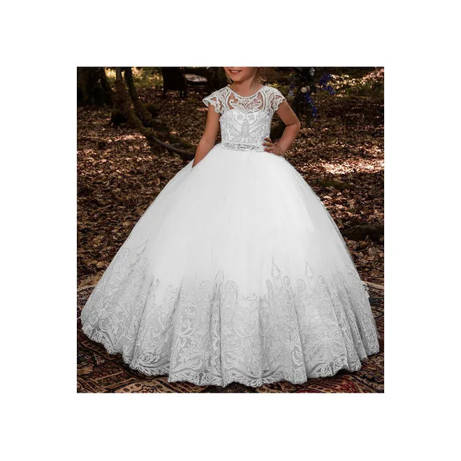 Ketty More Kid Girl Fairy Flower Lace Decorative Party Dress-KGDC39599