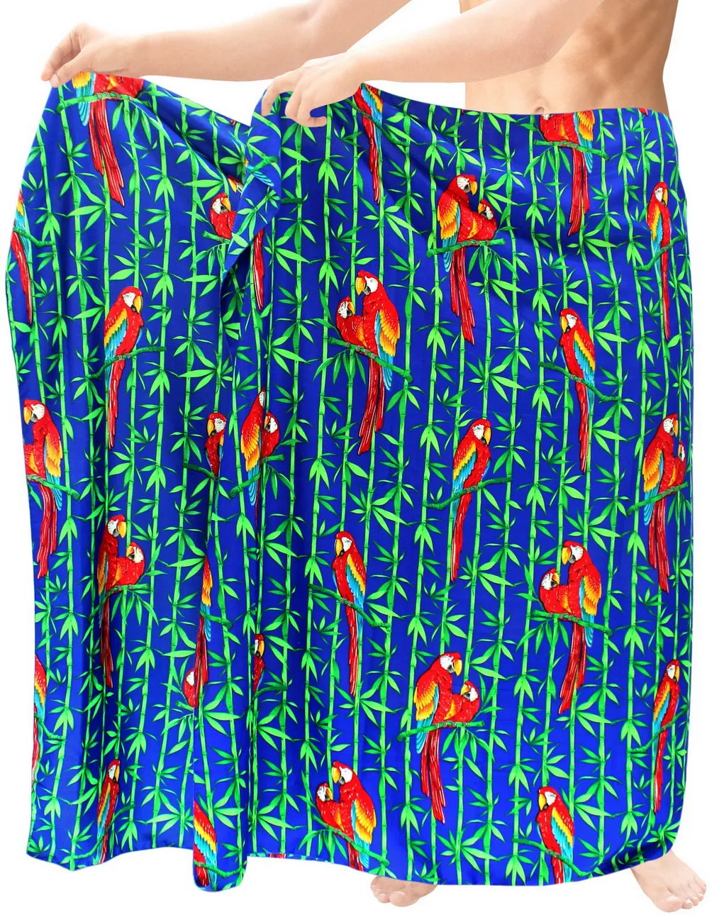 LA LEELA Men's Swimwear Cover Up Beach Sarong Swimsuit Wrap 72"x42" Royal Blue O245 137260