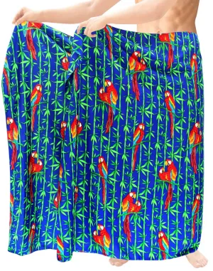 LA LEELA Men's Swimwear Cover Up Beach Sarong Swimsuit Wrap 72"x42" Royal Blue O245 137260
