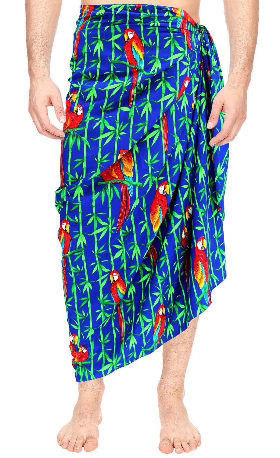 LA LEELA Men's Swimwear Cover Up Beach Sarong Swimsuit Wrap 72"x42" Royal Blue O245 137260